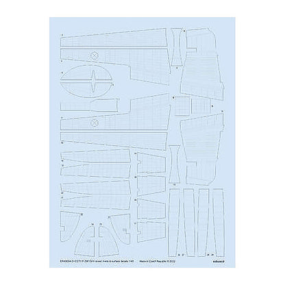 eduard er48004 1 48 p 38f g h raised rivets surface details for