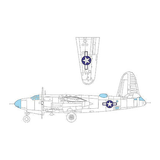 eduard ex1046 1 48 b 26b marauder national insignia mask plastic model