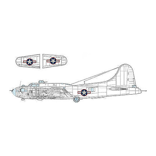 eduard ex1054 1 48 b 17f us national insignia w red outline mask for