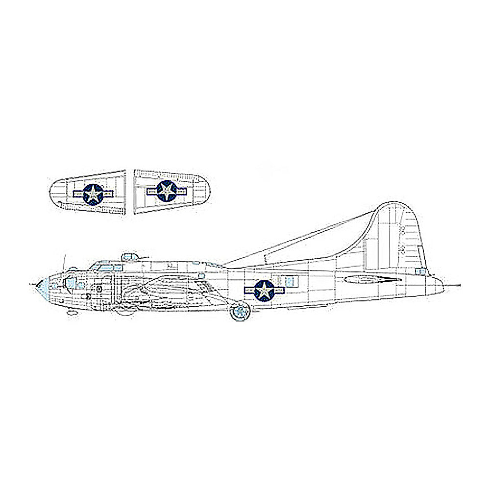 eduard ex1055 1 48 b 17f us national insignia w blue outline mask for