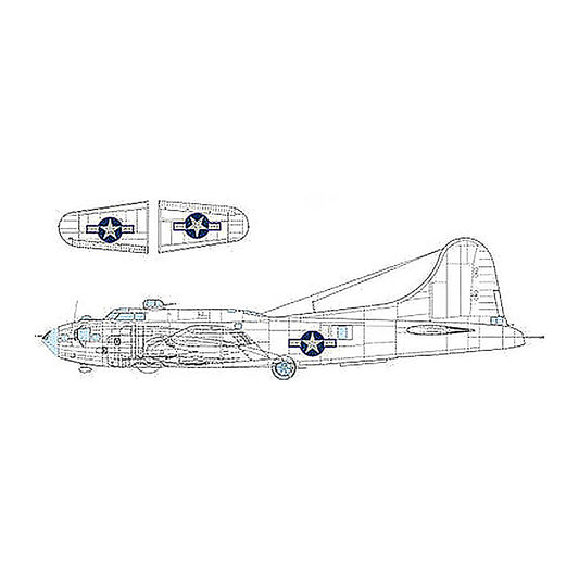 eduard ex1055 1 48 b 17f us national insignia w blue outline mask for