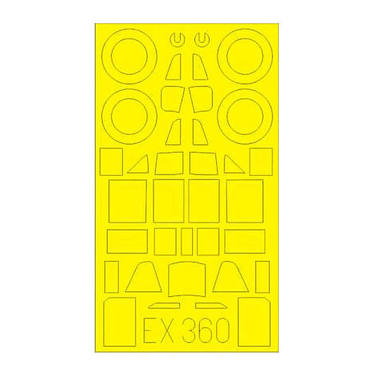 eduard ex360 1 48 mask il 2m3 for tamiya canopy mask set