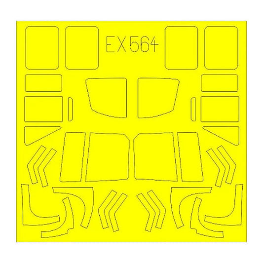 eduard ex564 1 48 mask uh1d for kty canopy mask set