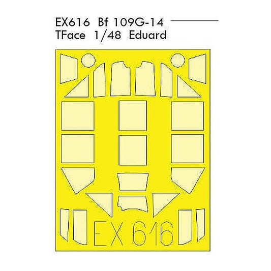 eduard ex616 1 48 mask bf109g14 tface canopy mask set for edu