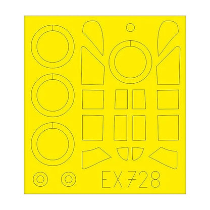 eduard ex728 1 48 mask p43 for dwn canopy mask set