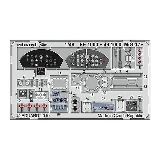 eduard fe1000 1 48 mig 17f for hobby boss photo etch detail set