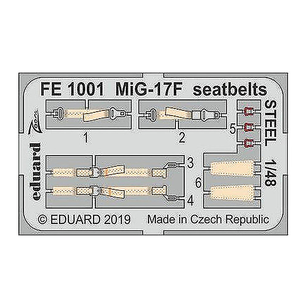 eduard fe1001 1 48 mig 17f seatbelts steel for hobby boss