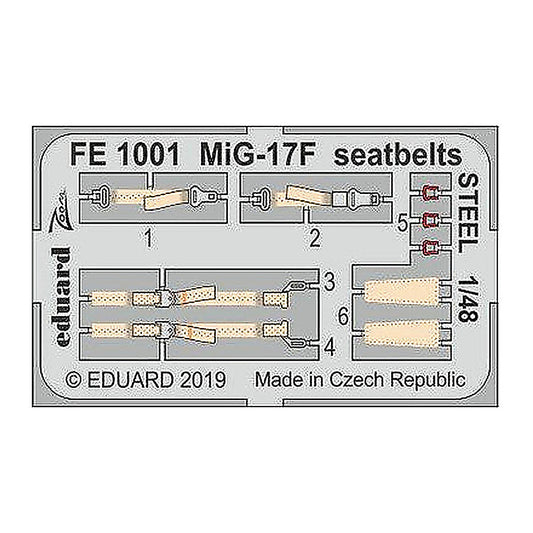 eduard fe1001 1 48 mig 17f seatbelts steel for hobby boss