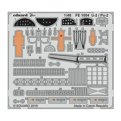 eduard fe1004 1 48 u 2 po 2 for icm photo etch detail set
