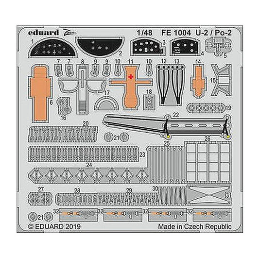 eduard fe1004 1 48 u 2 po 2 for icm photo etch detail set