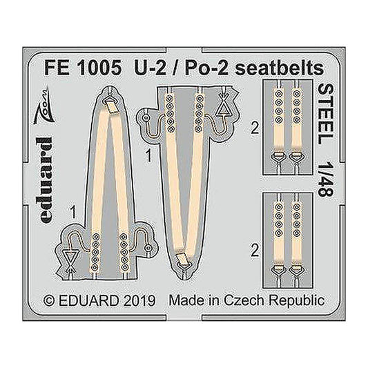 eduard fe1005 1 48 u 2 po 2 seatbelts steel for icm