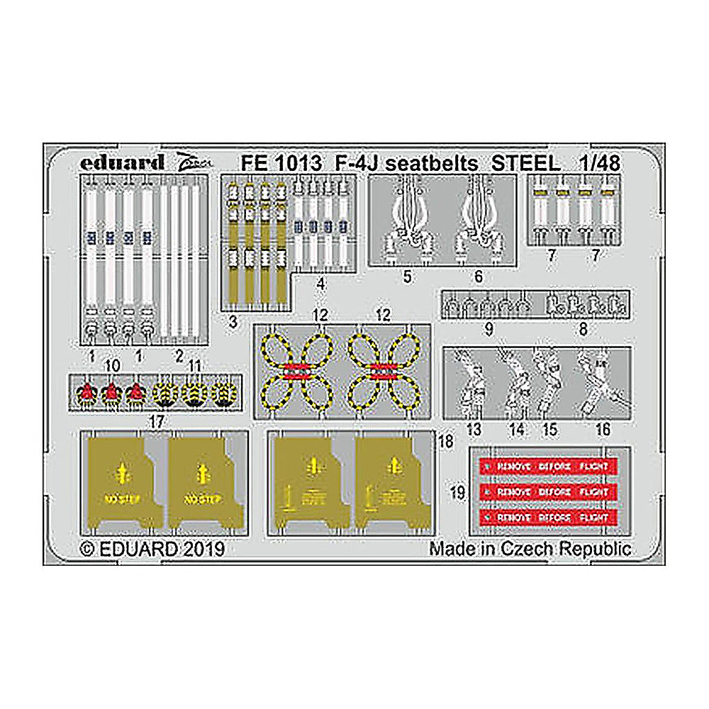 eduard fe1013 1 48 f 4j seatbelts steel photo etch interior detail set
