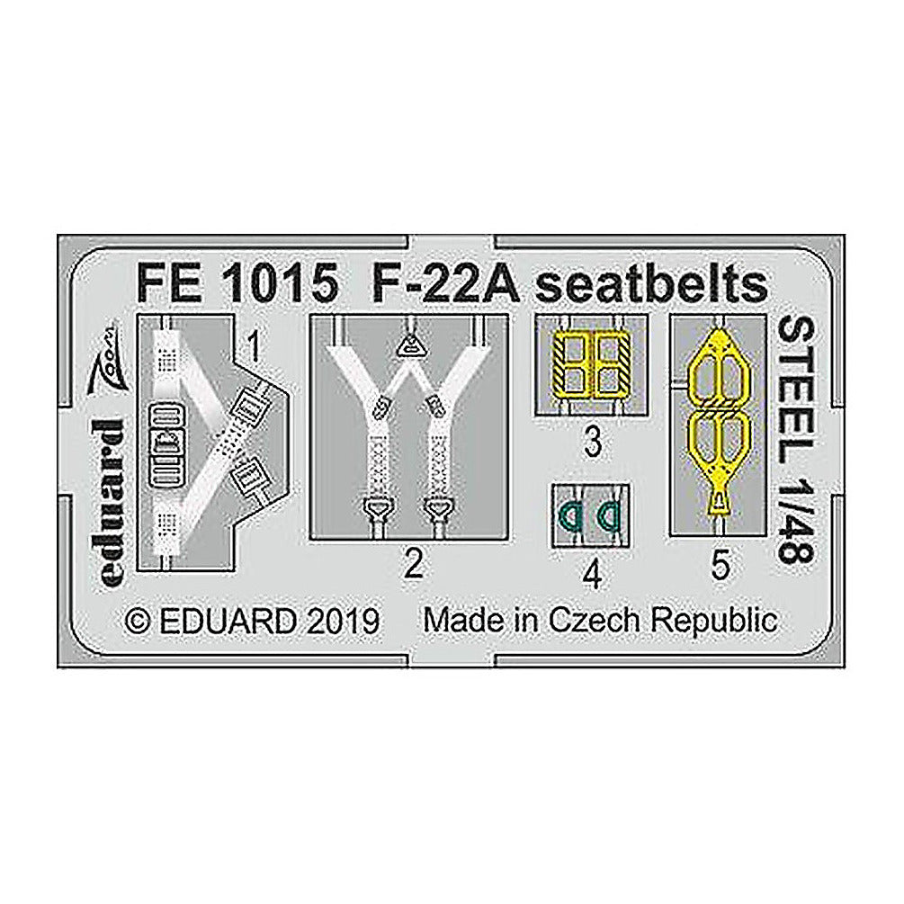eduard fe1015 1 48 f 22a seatbelts steel photo etch interior detail
