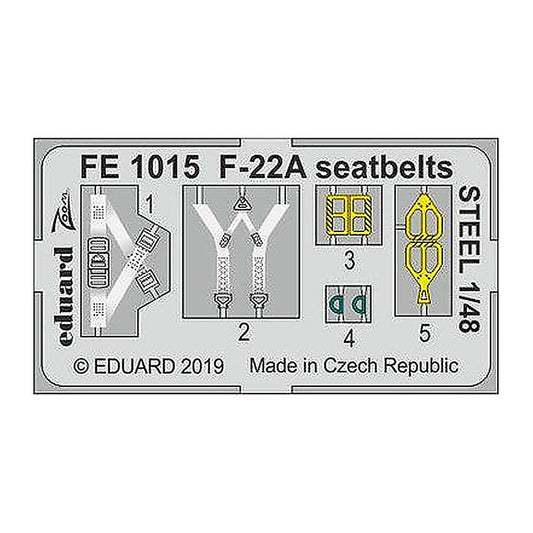 eduard fe1015 1 48 f 22a seatbelts steel photo etch interior detail