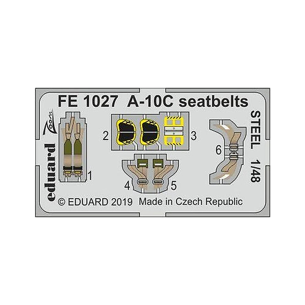 eduard fe1027 1 48 a 10c seatbelts steel for italeri