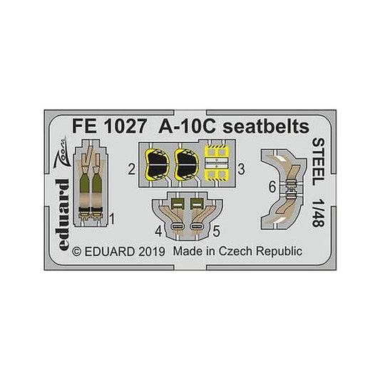 eduard fe1027 1 48 a 10c seatbelts steel for italeri
