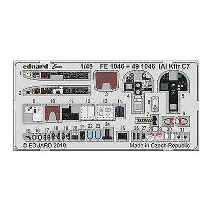 eduard fe1046 1 48 iai kfir c7 for amk photo etch detail set
