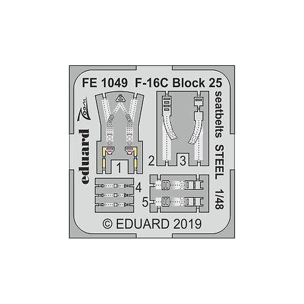 eduard fe1049 1 48 f 16c fighting falcon block 25 seatbelts steel