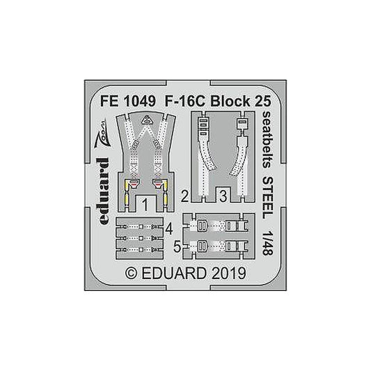 eduard fe1049 1 48 f 16c fighting falcon block 25 seatbelts steel