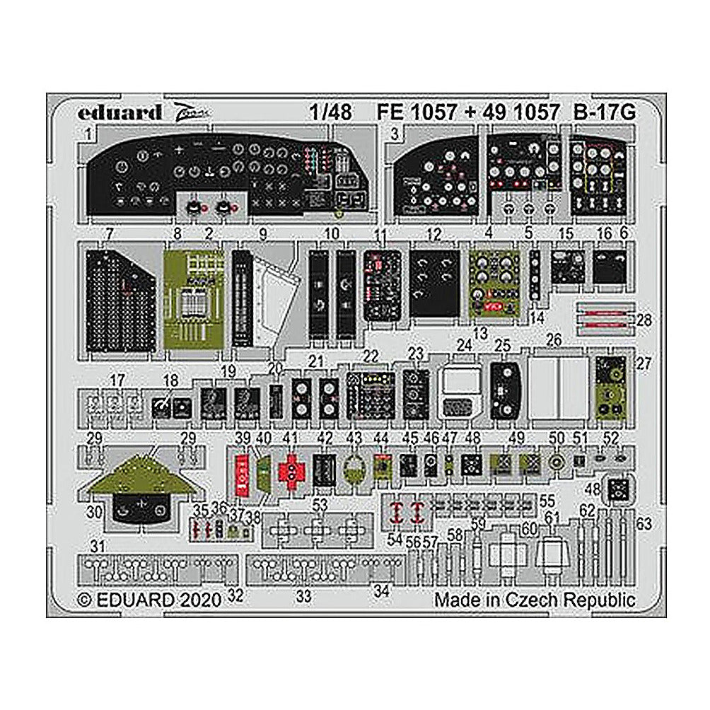 eduard fe1057 1 48 b 17g for hkm photo etch detail set