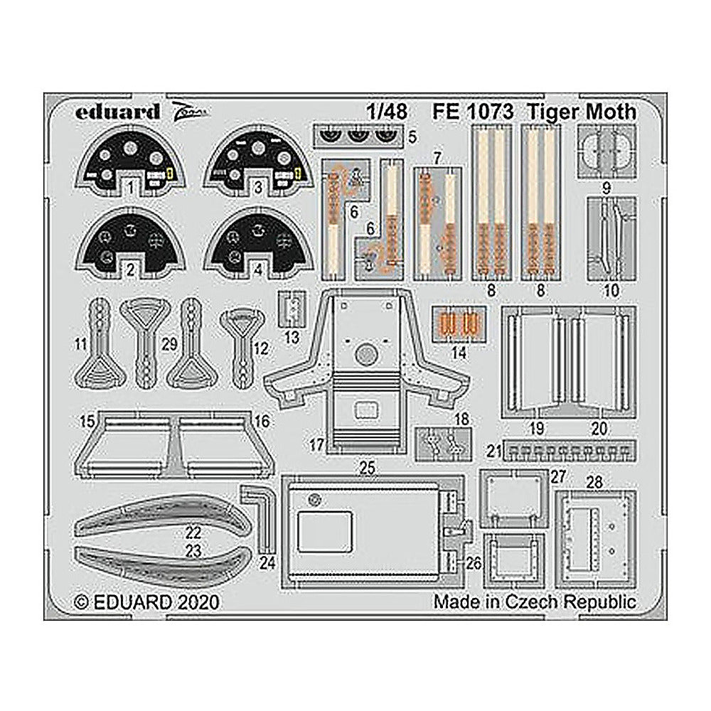 eduard fe1073 1 48 tiger moth for airfix photo etch detail set