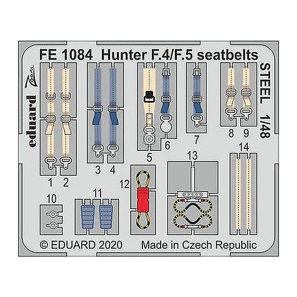 eduard fe1084 1 48 hunter f 4 f 5 seatbelts steel for airfix