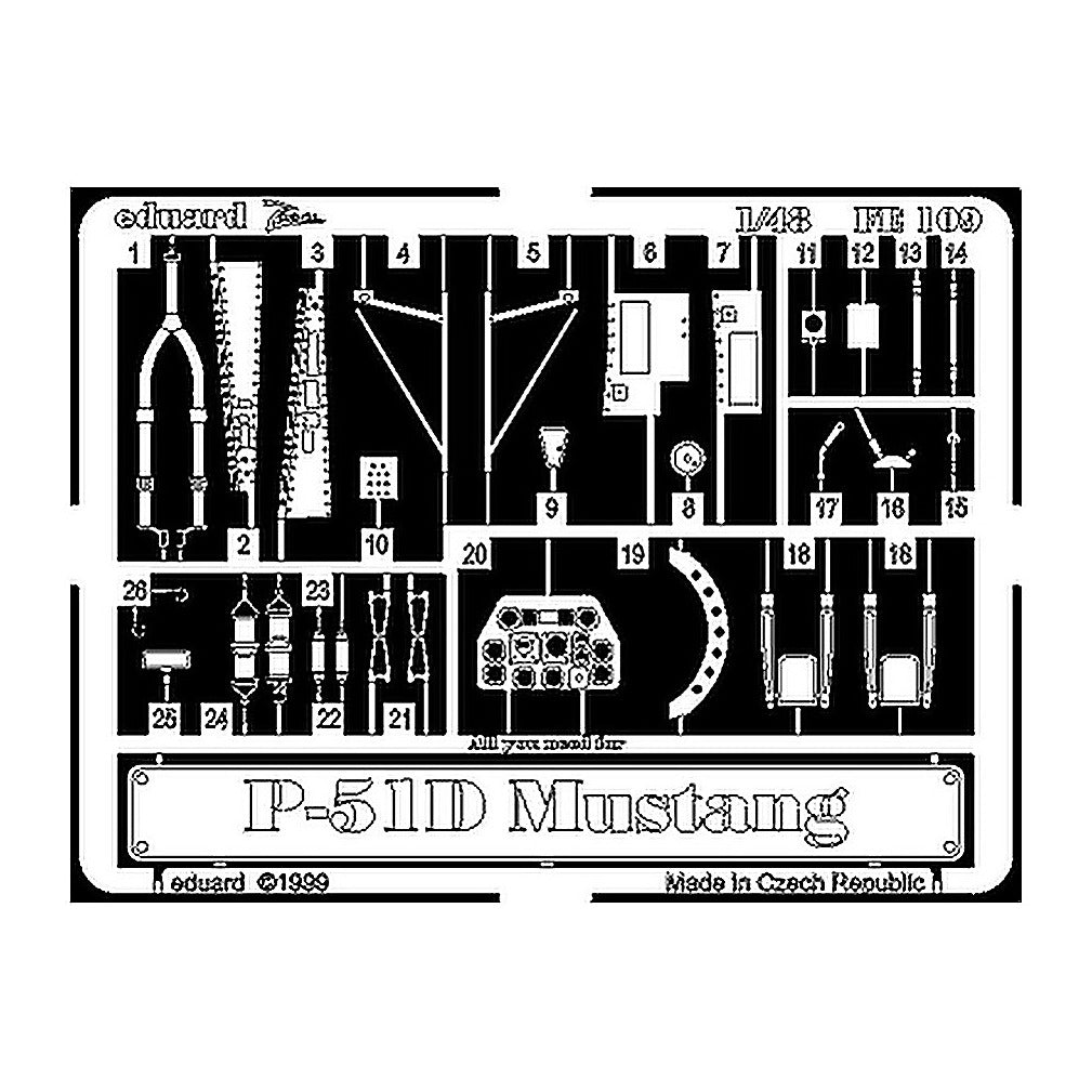 eduard fe109 1 48 p 51d mustang photo etch interior detail set