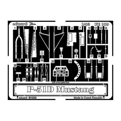 eduard fe109 1 48 p 51d mustang photo etch interior detail set