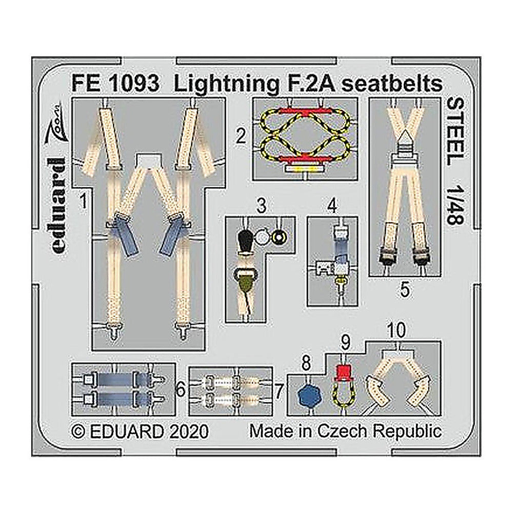 eduard fe1093 1 48 lightning f 2a seatbelts steel for airfix
