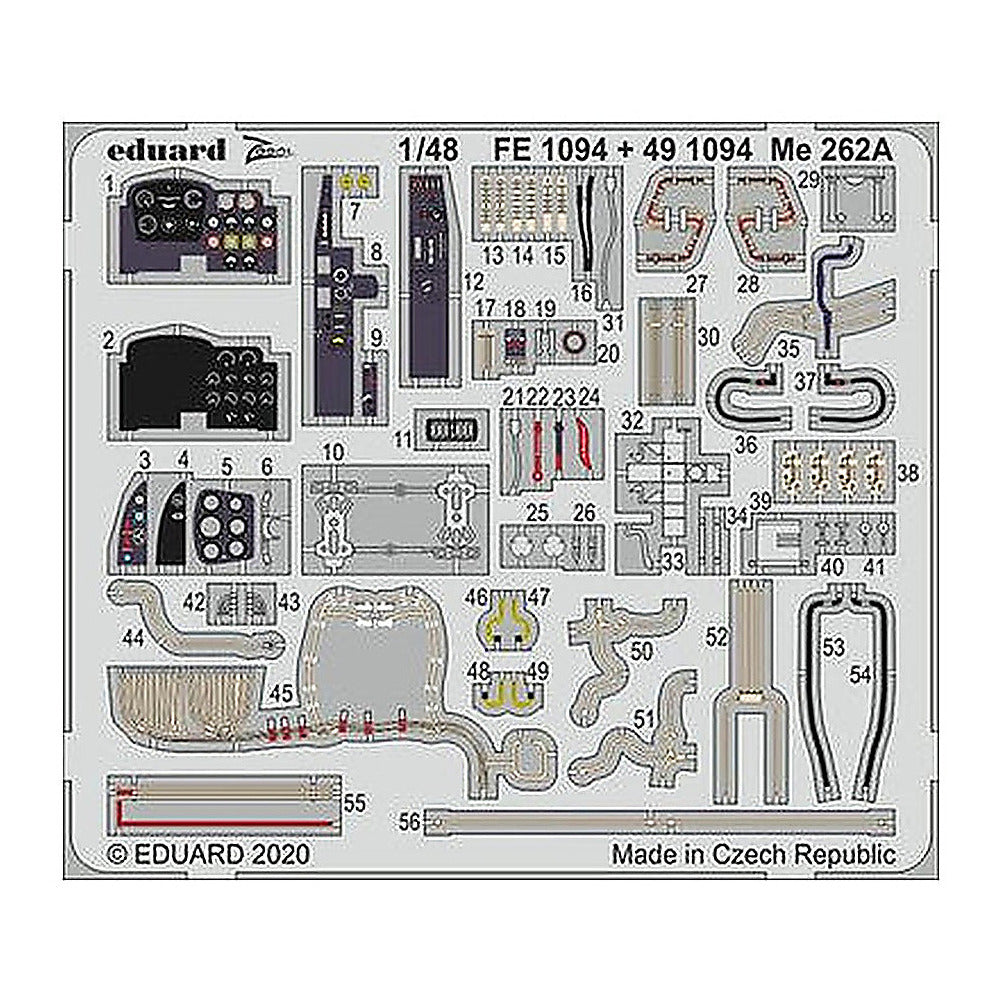 eduard fe1094 1 48 me 262a for hobby boss photo etch detail set