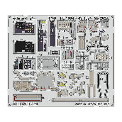 eduard fe1094 1 48 me 262a for hobby boss photo etch detail set