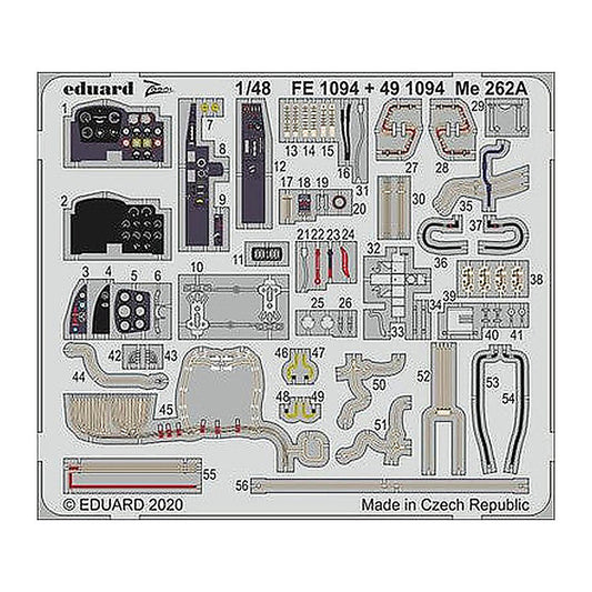 eduard fe1094 1 48 me 262a for hobby boss photo etch detail set