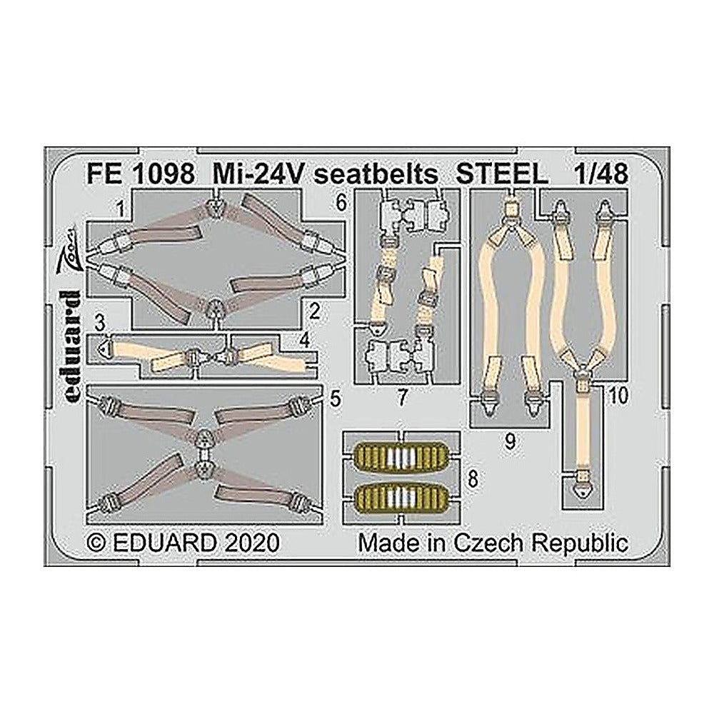 eduard fe1098 1 48 mi 24v seatbelts steel for zvezda