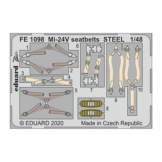 eduard fe1098 1 48 mi 24v seatbelts steel for zvezda