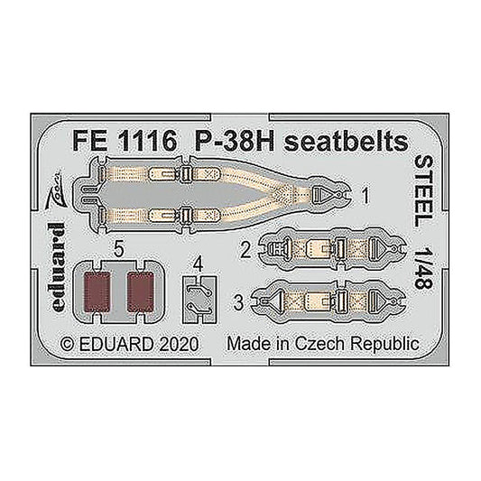 eduard fe1116 1 48 p 38h seatbelts steel photo etch interior detail