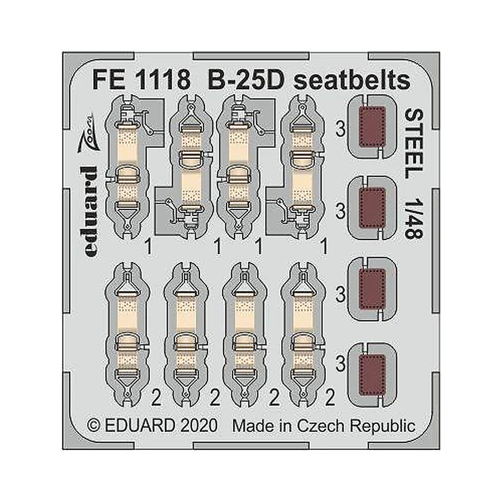 eduard fe1118 1 48 b 25d seatbelts steel photo etch for revell