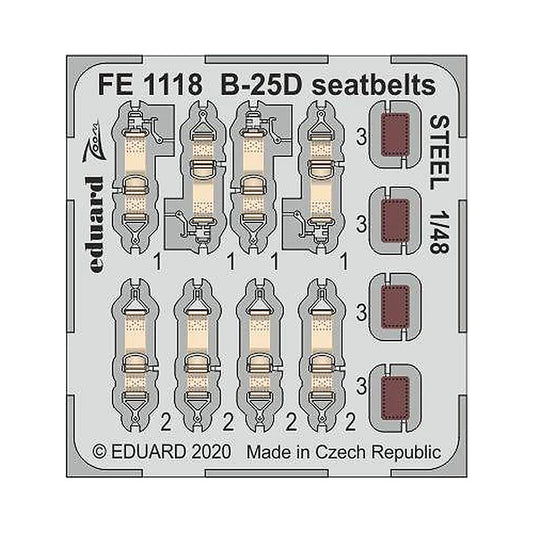 eduard fe1118 1 48 b 25d seatbelts steel photo etch for revell