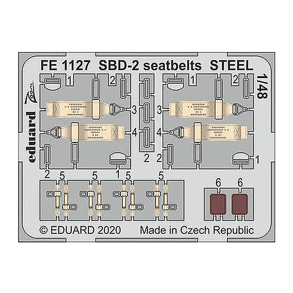 eduard fe1127 1 48 sbd 2 seatbelts steel photo etch for academy