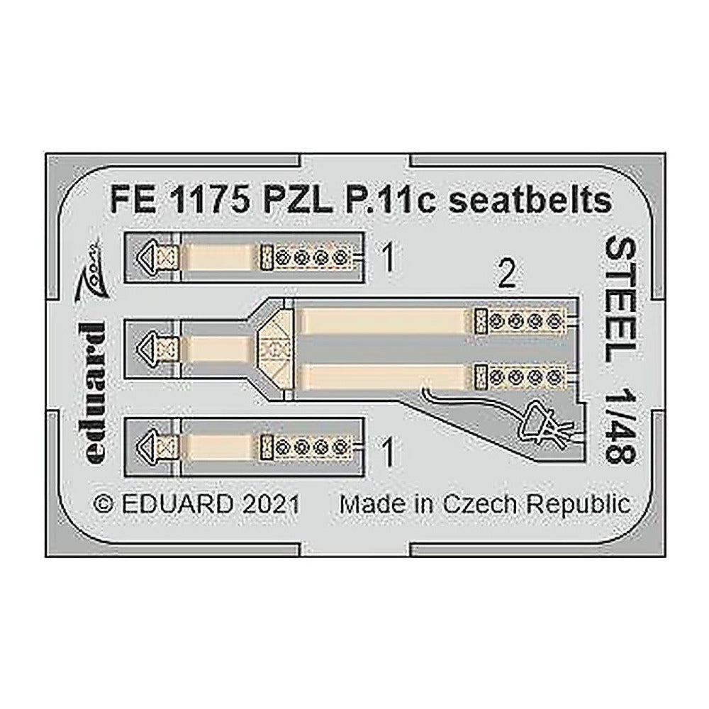 eduard fe1175 1 48 pzl p 11c seatbelts steel for arma hobby