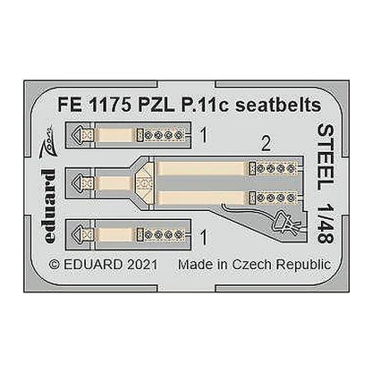 eduard fe1175 1 48 pzl p 11c seatbelts steel for arma hobby
