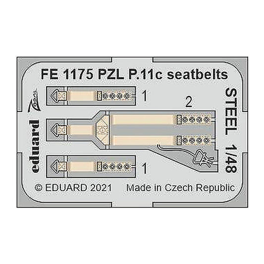 eduard fe1175 1 48 pzl p 11c seatbelts steel for arma hobby
