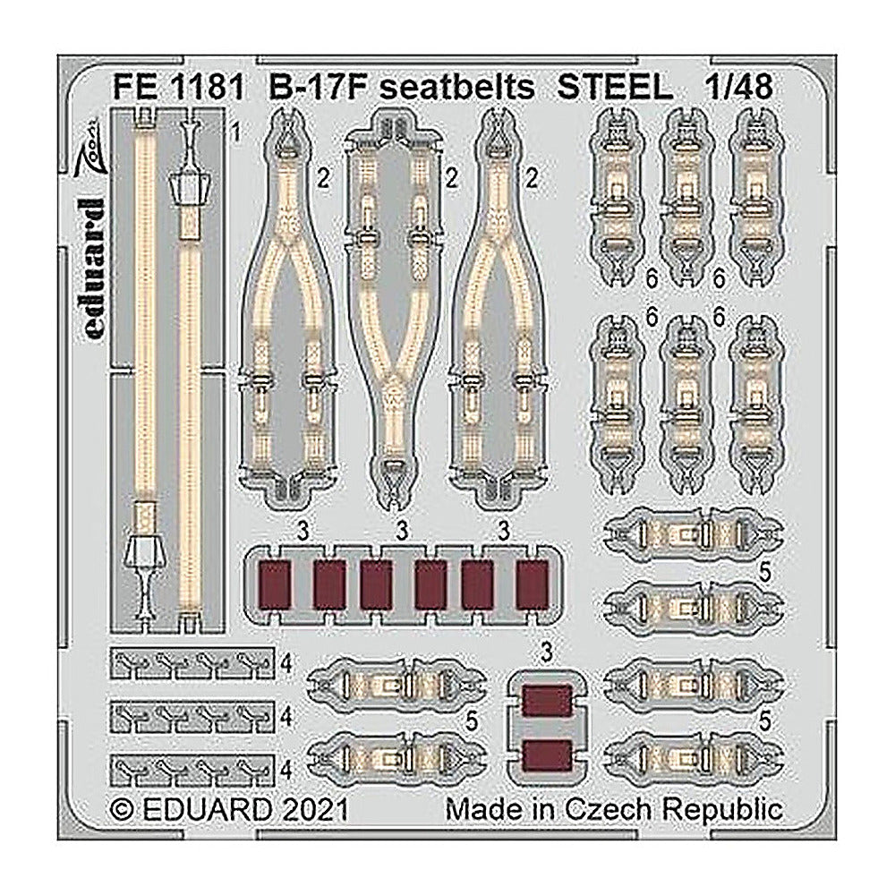 eduard fe1181 1 48 b 17f seatbelts steel for hkm