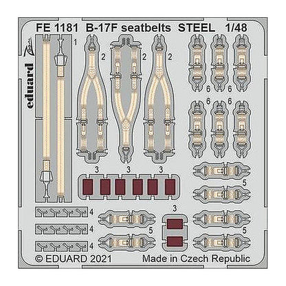 eduard fe1181 1 48 b 17f seatbelts steel for hkm