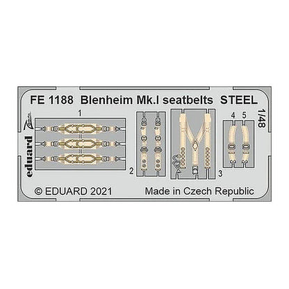 eduard fe1188 1 48 blenheim mk i seatbelts steel for airfix