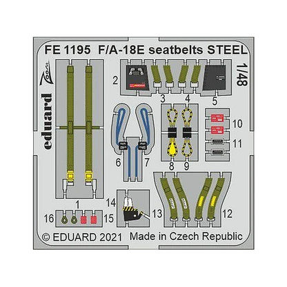 eduard fe1195 1 48 f a 18e seatbelts steel photo etch