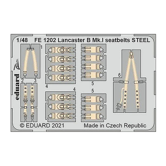 eduard fe1202 1 48 lancaster b mk i seatbelts steel for hkm
