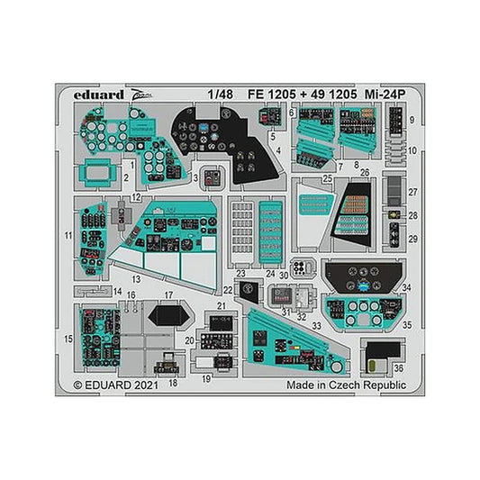eduard fe1205 1 48 mi 24p for zvezda photo etch detail set