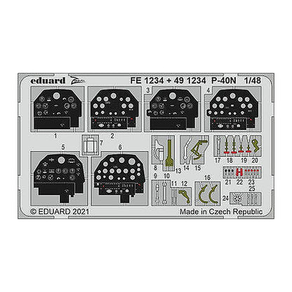 eduard fe1234 1 48 p 40n photo etch interior detail set for academy