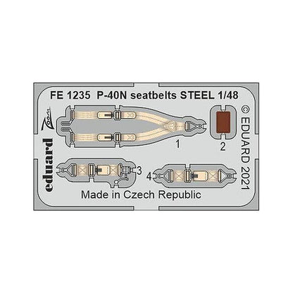 eduard fe1235 1 48 p 40n seatbelts steel photo etch interior detail