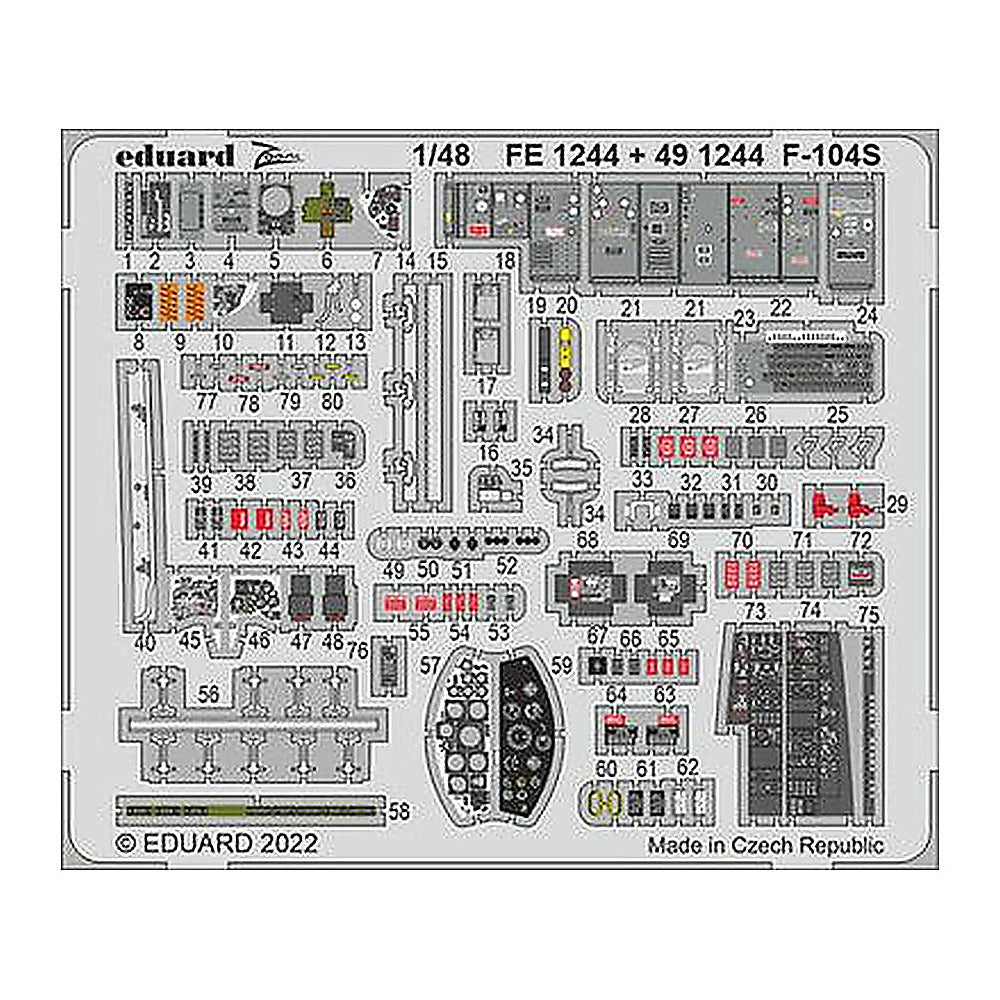 eduard fe1244 1 48 f 104s for kinetic photo etch detail set
